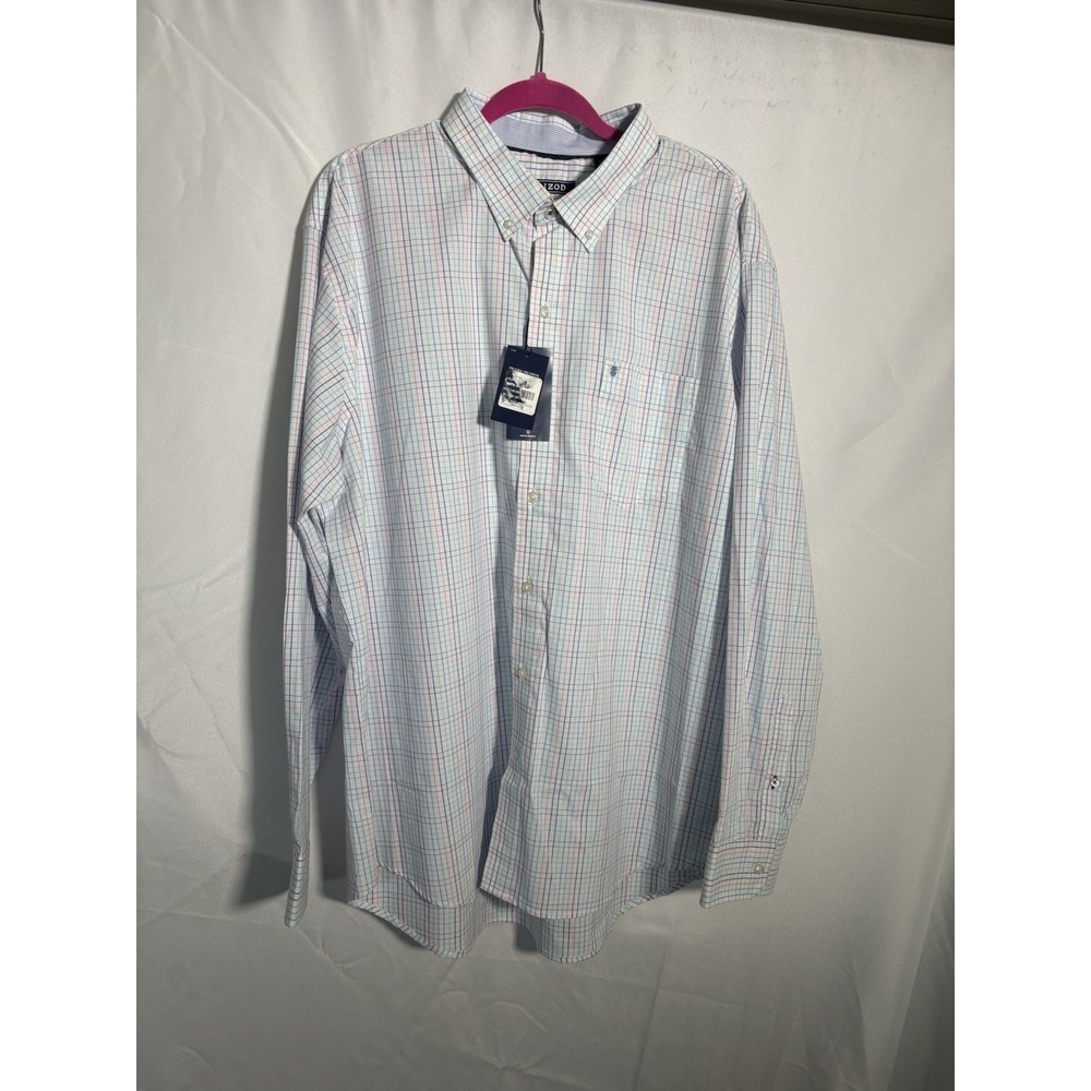 Izod Shirt Size 2XL Button Down Check Casual new